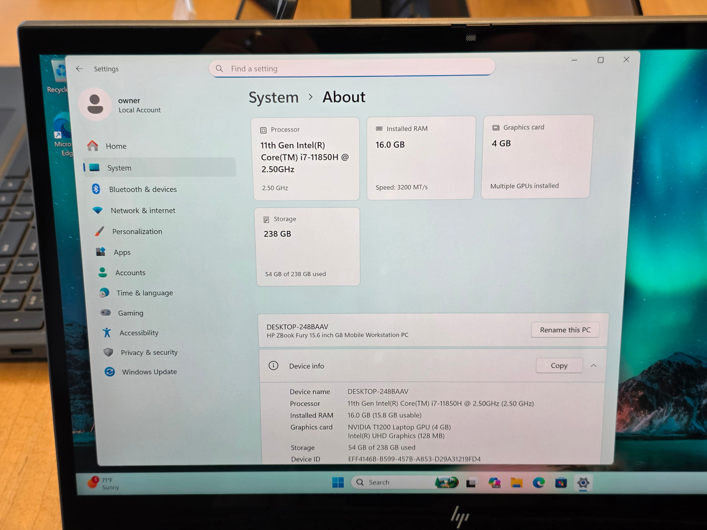 16" HP ZBook Fury G8 Mobile Workstation