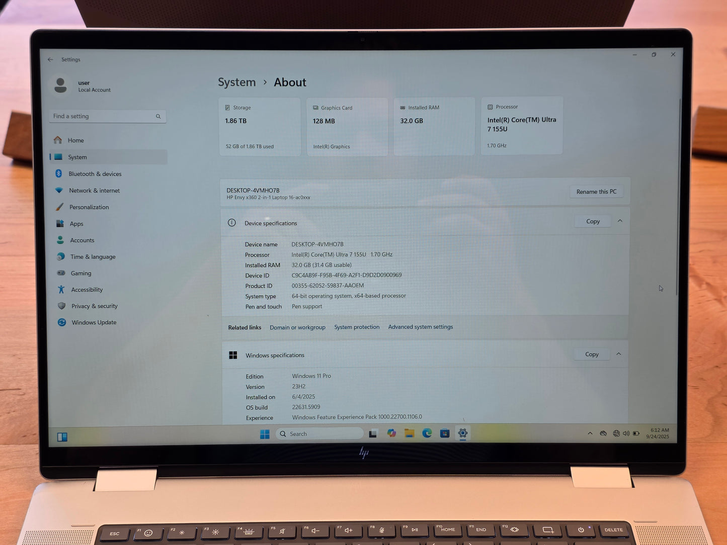 16" HP Envy X360 2-in-1 Laptop - Ultra 7 155U, 32GB, 2TB SSD