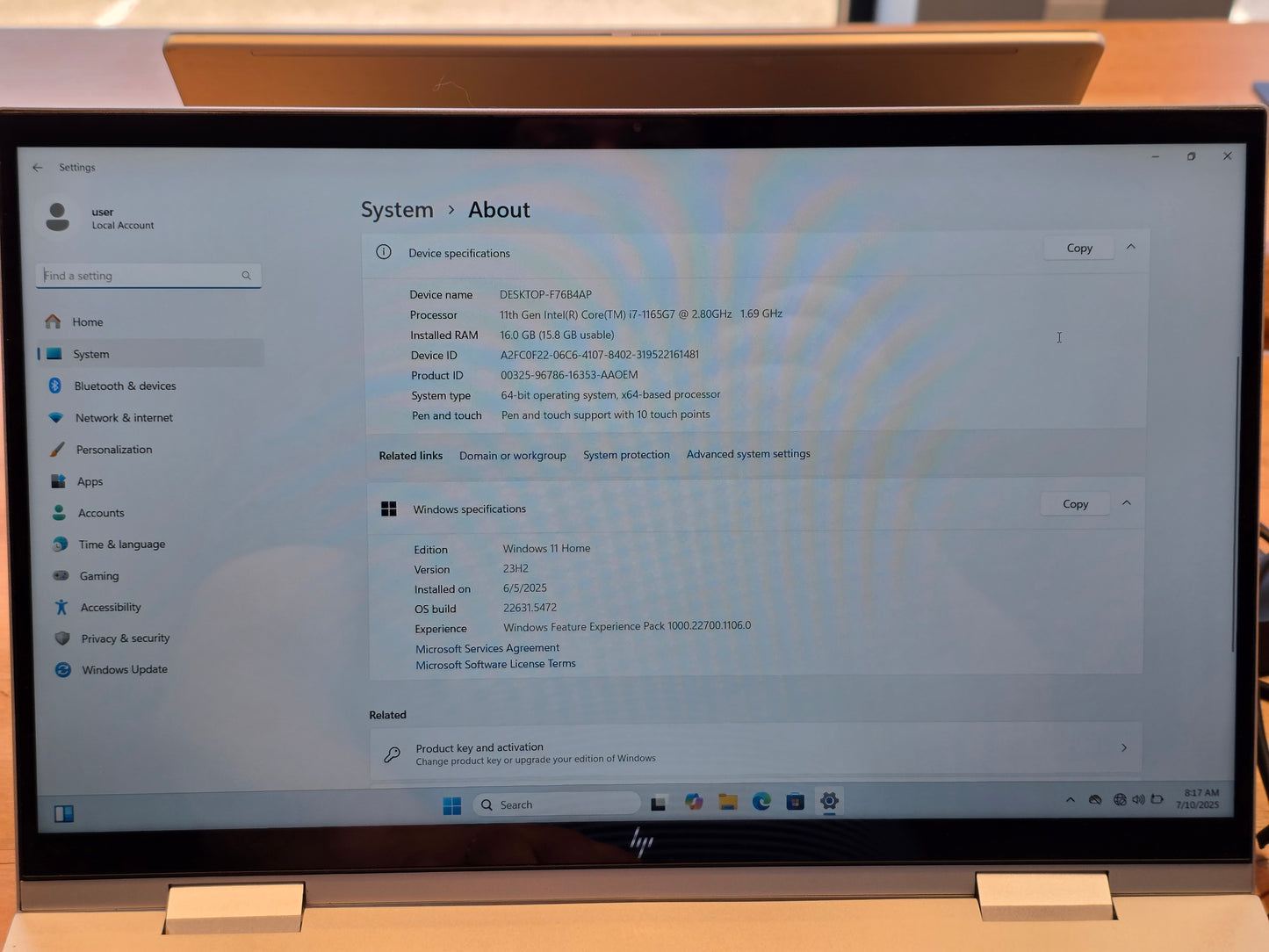 15" HP Envy 2-in-1 - i7, 16GB RAM, 512GB SSD