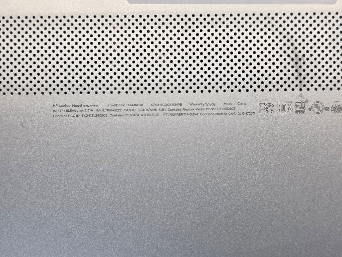 2021 15" HP Laptop 15-DY1043DX