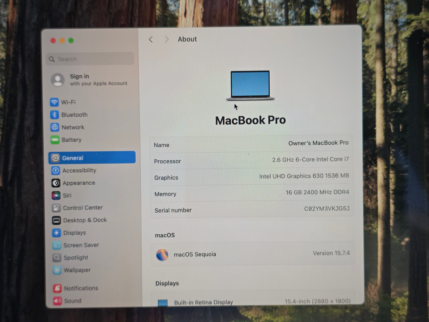 2018 15.4" Apple MacBook Pro