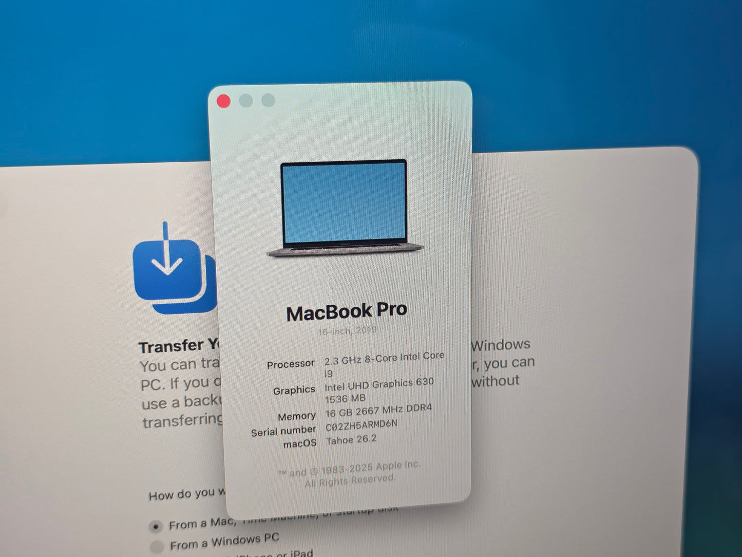 2019 16" Apple MacBook Pro
