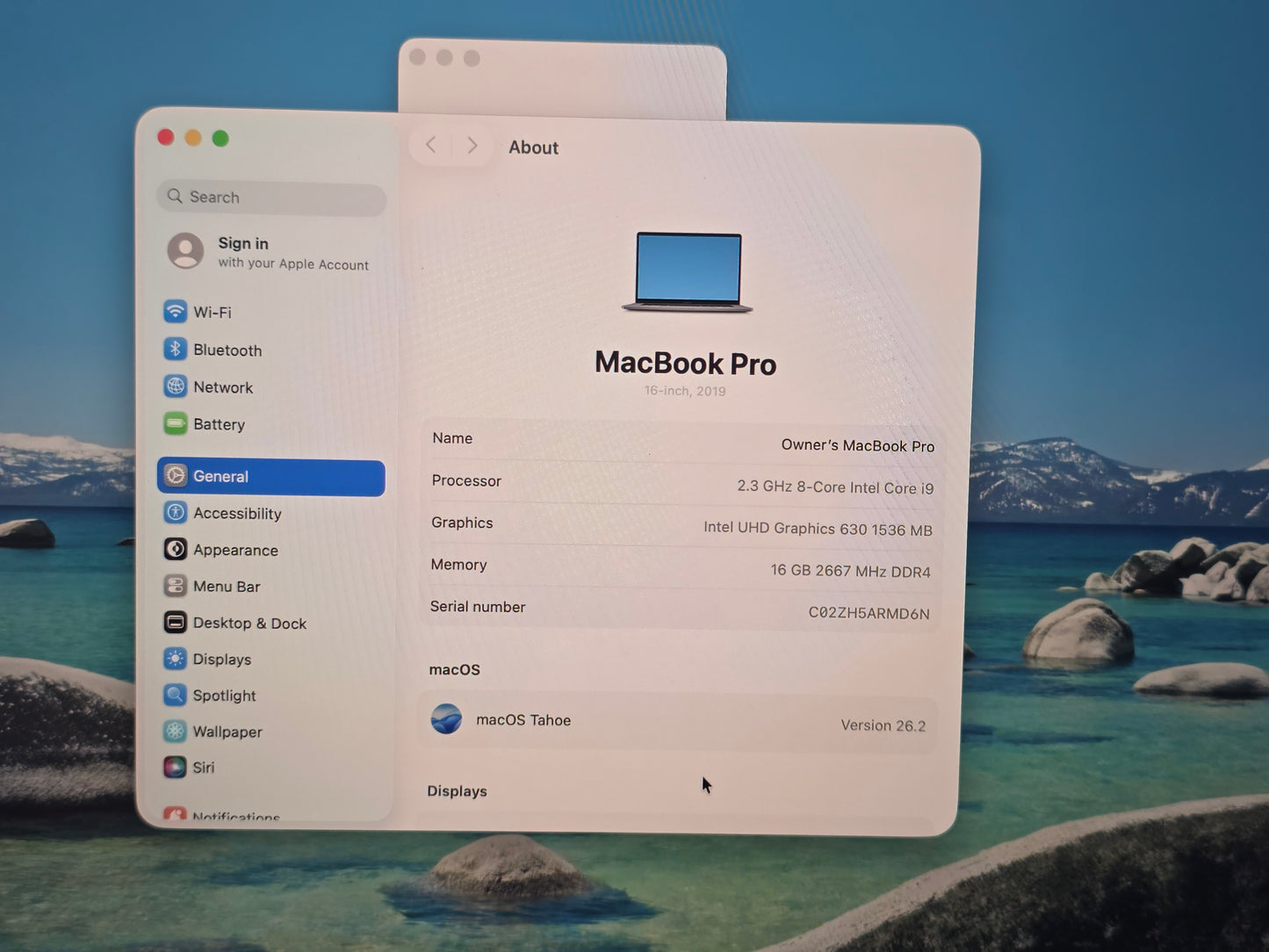 2019 16" Apple MacBook Pro