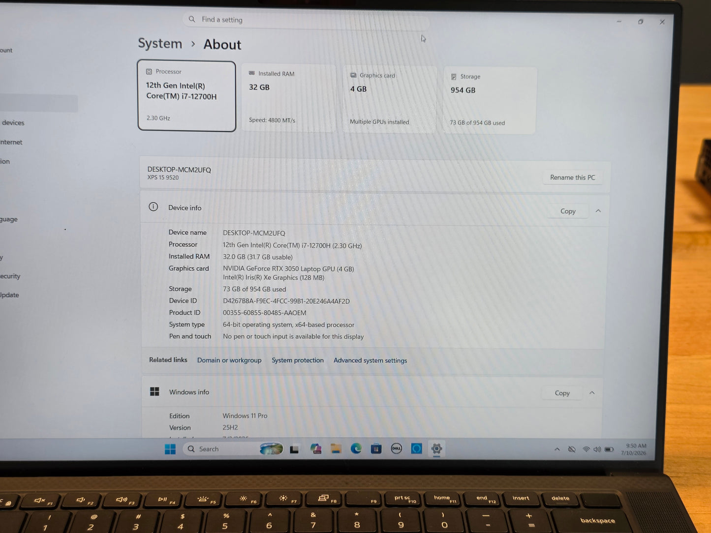 15" Dell XPS 15 9520