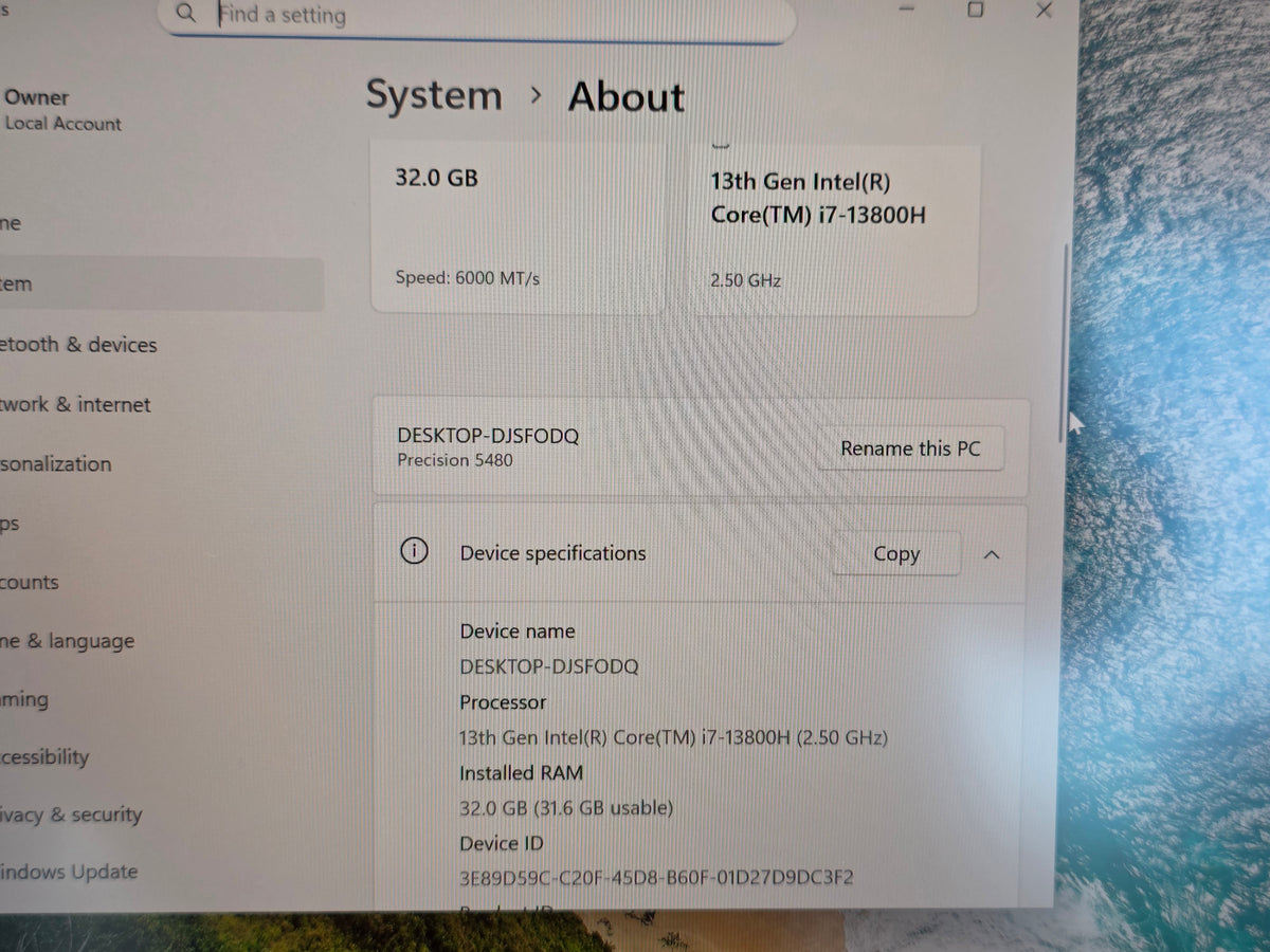 14" Dell Precision 2025